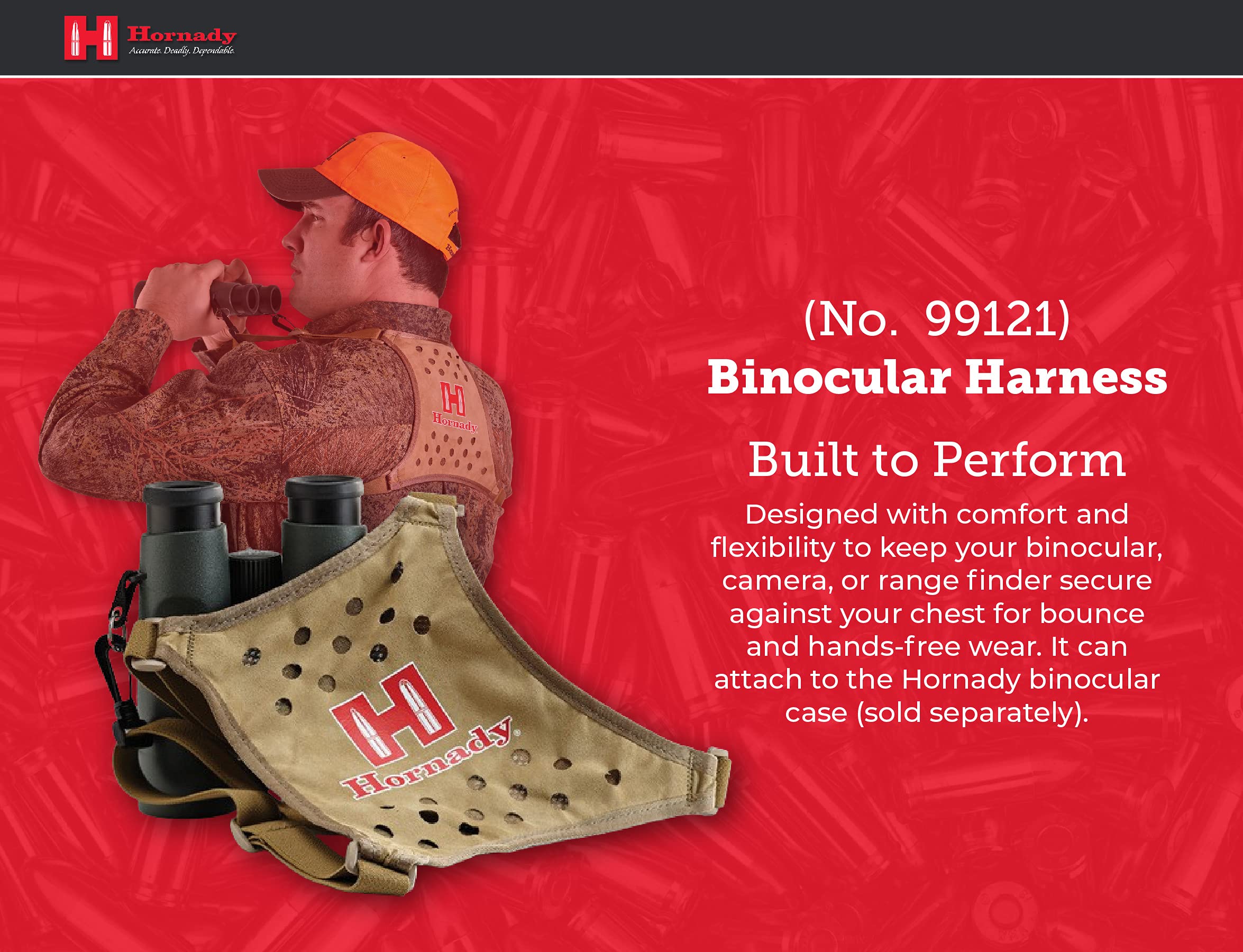 Hornady Binocular Harness 99121   Durable, Lightweight Binocular Harness Strap With Form Fitting X Panel For Comfort & Hands Fre